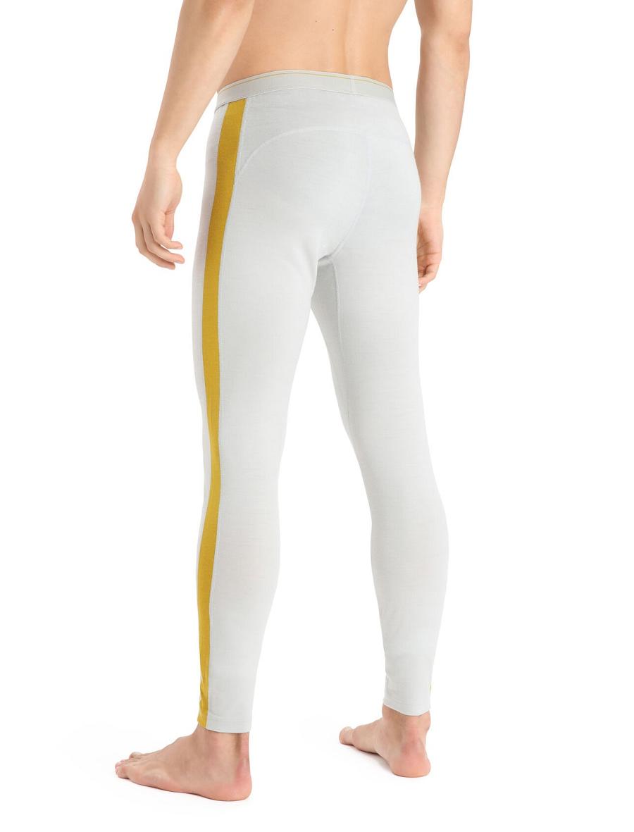 Men's Icebreaker Merino 200 Sonebula Thermal Leggings Base Layers Ether / Silent Gold | CA 1583LISH